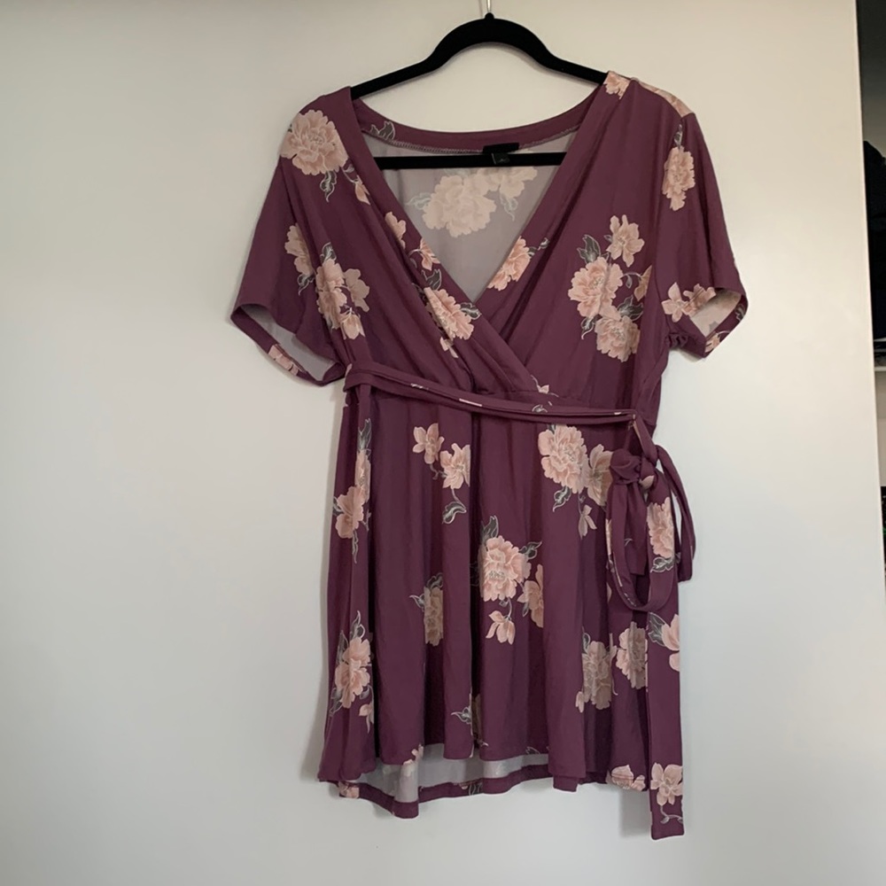 Lavender torrid mock wrap tie